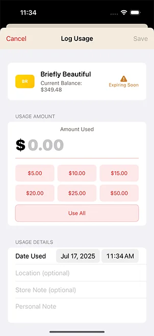 Log Usage